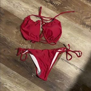 Cupshe burgundy 2pc Bikini Swimsuit